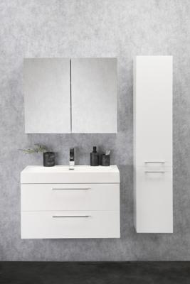 Badkamermeubelset Differnz Somero Met Keramiek Wastafel 80 cm Hoogglans Wit Differnz