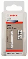 Bosch Accessories 2608597584 HSS Dubbele boor 3.2 mm Gezamenlijke lengte 49 mm Geslepen Cilinderschacht 10 stuk(s) - thumbnail