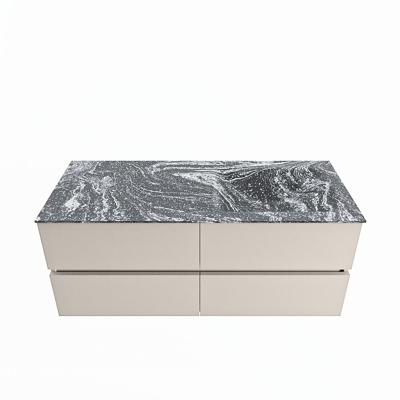 MONDIAZ VICA-DLUX 120cm badmeubel onderkast Linen 4 lades. Inbouw wastafel CLOUD rechts zonder kraangat, kleur Lava.