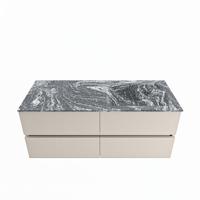 MONDIAZ VICA-DLUX 120cm badmeubel onderkast Linen 4 lades. Inbouw wastafel CLOUD rechts zonder kraangat, kleur Lava. - thumbnail