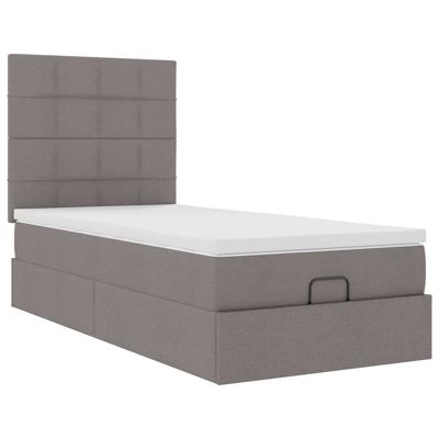 Bed met matras 90x200 cm stof taupe