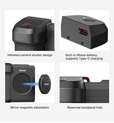 Ulanzi CapGrip II smartphone camera grip met Bluetooth - Zwart - thumbnail