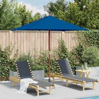 VidaXL Parasol met houten paal 150x200 cm blauw - thumbnail