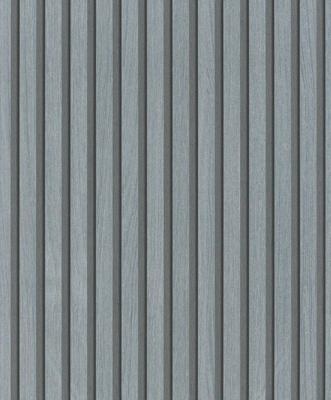 Marburg Travertino Behang met houten latjes - 33395