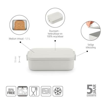 Brabantia Make & Take Lunchbox M Lichtgrijs
