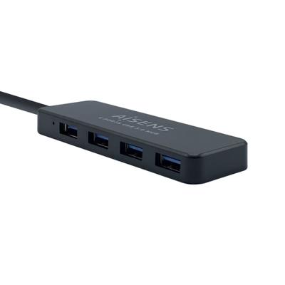 AISENS A106-0399 USB 3.0 HUB type A/M-4xtype A/H, zwart, 30 cm