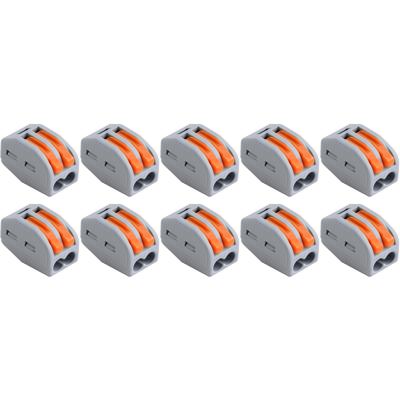 Lasklem Set 10 Stuks - 2 Polig met Klemmetjes - Grijs/Oranje