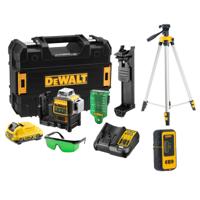 DeWALT DCE089D1GTRID Zelfnivellerende accu kruislijnlaser 3x 360˚ groen + Statief DE0881T + Detector DE0892G 12V XR 2.0Ah in TSTAK - thumbnail