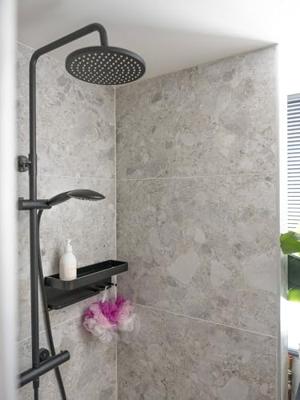 Saqu Eurotrend 225 regendoucheset met 4 straalsoorten Ø23cm mat zwart