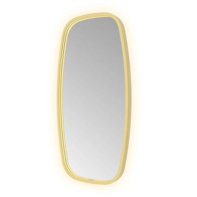 Spiegel Hotbath &MORE 80x40 cm LED-Verlichting Spiegelverwarming Deens Ovaal Geborsteld Messing PVD Spiegel Hotbath &MORE 80x40 cm LED-Verlichting Spiegelverwarming Deens Ovaal Geborsteld Messing PVD