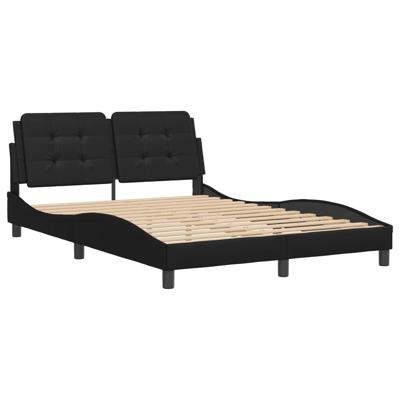Bedframe met hoofdbord kunstleer zwart 120x200 cm