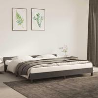 Bedframe met hoofdeinde fluweel donkergrijs 200x200 cm - thumbnail