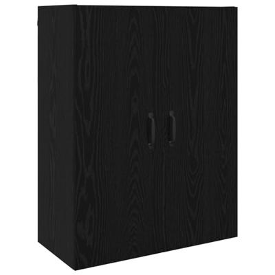 Hangkast Zwart eiken 69.5 x 34 x 90 cm Bewerkt hout