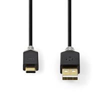Kabel USB 2.0 | Type-C male - A male | 1,0 m | Antraciet - thumbnail