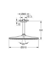 GROHE Rainshower Mono 310 Hoofddouche - 31cm - 1 straalsoort - plafondarm 14.2cm - geborsteld hard graphite 26560al0 - thumbnail