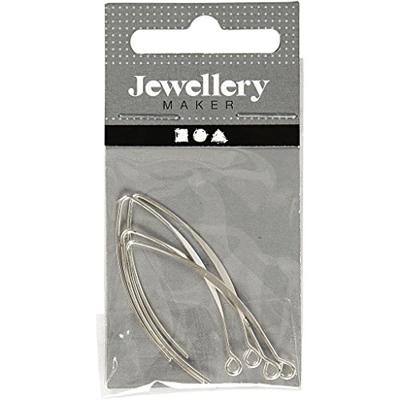 Creativ Company Oorbel, h: 42 mm, gatgrootte 2 mm, verzilverd, 4 stuk/ 1 doos