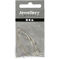 Creativ Company Oorbel, h: 42 mm, gatgrootte 2 mm, verzilverd, 4 stuk/ 1 doos - thumbnail