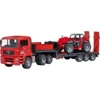 bruder MAN TGA dieplader met Manitou MLT633 verreiker modelvoertuig - thumbnail