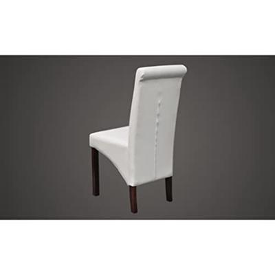 Eetkamerstoelen gecapitonneerd kunstleer wit 2 st - thumbnail