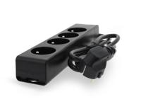 Profile stekkerdoos 4-voudig 1,5m zwart - thumbnail