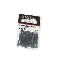 Blackline Spaanplaatschroef Hcp Zwart Pk Torx TX20 +Snijpunt 4.0X25 | 25 stuks - 6901.20.14025 - thumbnail