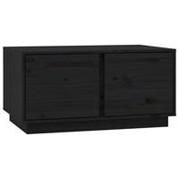 Salontafel 80x50x40 cm massief grenenhout zwart - thumbnail