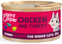 Cat senior chunks chicken/turkey 85 Edgard & Cooper - Edgard en cooper - thumbnail