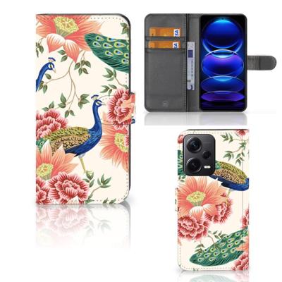 Telefoonhoesje | Met pasjeshouder | voor Xiaomi Poco X5 Pro | Note 12 Pro 5G Pink Peacock