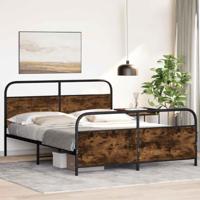 Bedframe zonder matras metaal gerookt eikenkleurig 150x200 cm - thumbnail