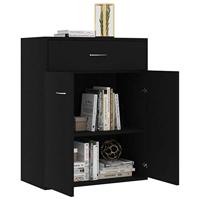 Dressoir 60x30x75 cm bewerkt hout zwart - thumbnail