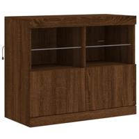 Dressoir met LED-verlichting 81x37x67 cm bruineikenkleurig - thumbnail