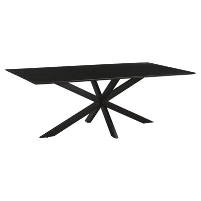 Livingfurn Eettafel 'Oslo' Mangohout en staal, kleur Zwart, 220 x 100cm Livingfurn Eettafel 'Oslo' Mangohout en staal, kleur Zwart, 220 x 100cm