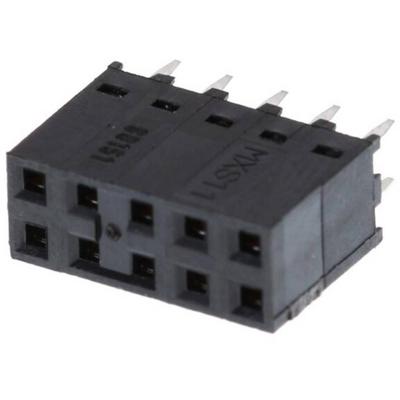Molex 901512210 Female header, inbouw (standaard) Totaal aantal polen: 10 Rastermaat: 2.54 mm Inhoud: 1 stuk(s) Tube