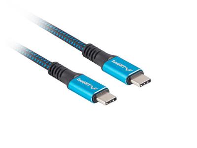LANBERG USB-C 4.0 kabel 1,2 m, 100 W, 8 K, 30 Hz, zwart/blauw