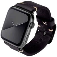 JT Berlin Alex Vintage armband voor Apple Watch 42 mm / 44 mm leren armband [Watch SE, Series 6 / 5 / 4 / 3 / 2 / 1, zacht lederen reserveband, roestvrijstalen sluiting] zwart/zwart (maat M/L) - thumbnail