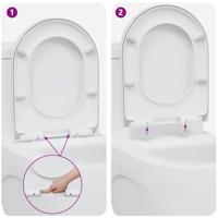 VidaXL Toiletzitting wit 49 x 36 x 4 cm duroplast - thumbnail