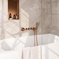 Copper Edition thermostatische inbouw badkraan SET 01 met uitloop en handdouche - thumbnail