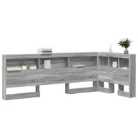 Opberghoofdbord met plank Grijs sonoma 80 cm Bewerkt hout - thumbnail