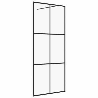 Inloopdouchewand 90x195 cm ESG-glas transparant en zwart