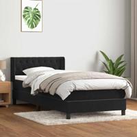 Boxspring met matras fluweel zwart 90x210 cm - thumbnail