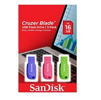 Cruzer Blade - USB-flashstation - 16 GB - USB 2.0 - blauw, groen, roze (pak van 3) - thumbnail