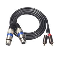 366156-15 2 RCA male naar 2 XLR 3 pin Female audio kabel lengte: 1.5 m - thumbnail