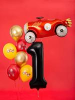 Folieballon Cijfer 1 Zwart (86cm) - thumbnail