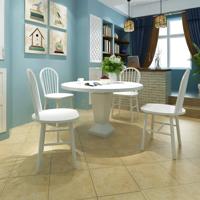 Eetkamerstoelen 4 st massief rubberwood wit - thumbnail