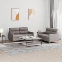 2-delige Loungeset met kussens stof taupe - thumbnail