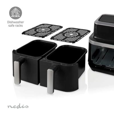 Heteluchtfriteuse | 2x4.2 l | Tijdschakelaar: 60 min | Aantal vooraf ingestelde programma&apos;s: 10 | Digitaal