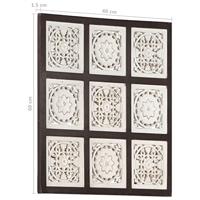 VidaXL Wandpaneel handgesneden 60x60x1,5 cm mdf bruin en wit - thumbnail