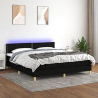 Boxspring met matras en LED stof zwart 180x200 cm - thumbnail