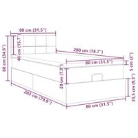 Ottoman bed met matras 80x200cm stof lichtgrijs - thumbnail