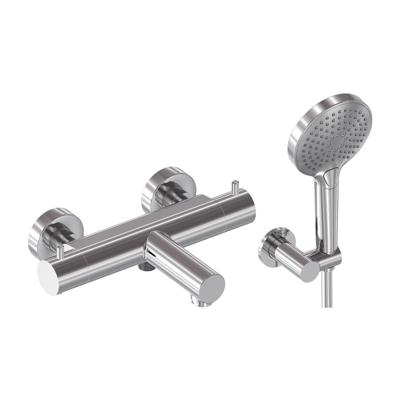 Badthermostaat Combiset MAY Incl. Verstelbare Wandsteun, Doucheslang 125 cm & 3-Standen Handdouche Chroom